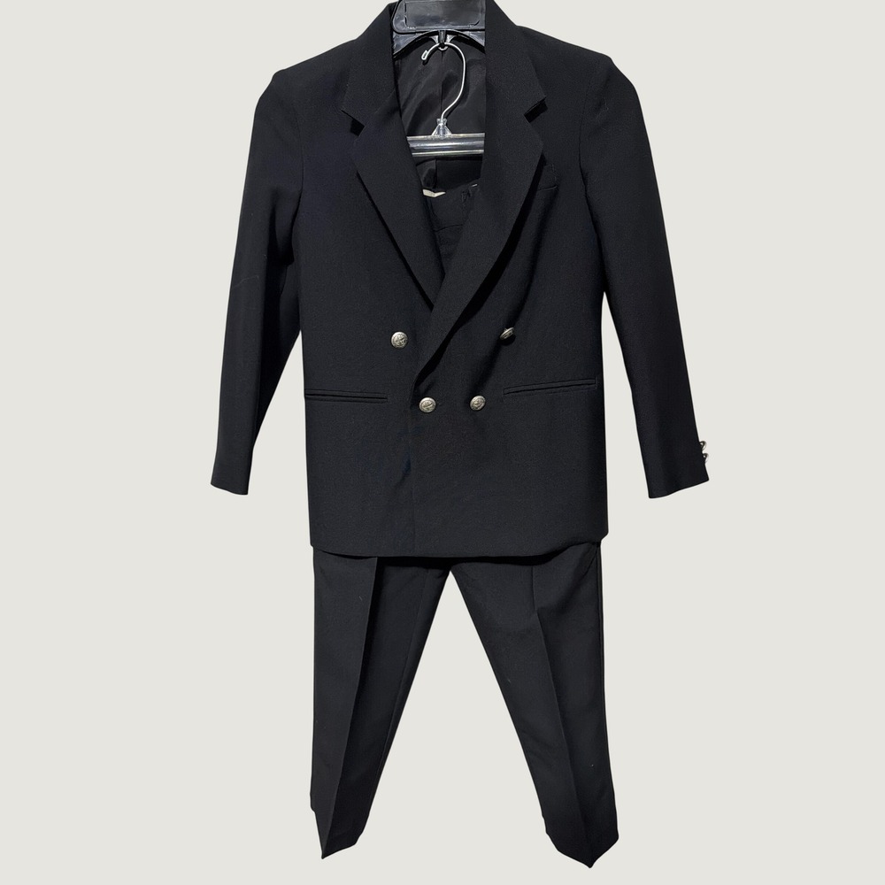 Class Club Boys Black Double Breasted Suit Set Size 10 Wool Blend Dillard's